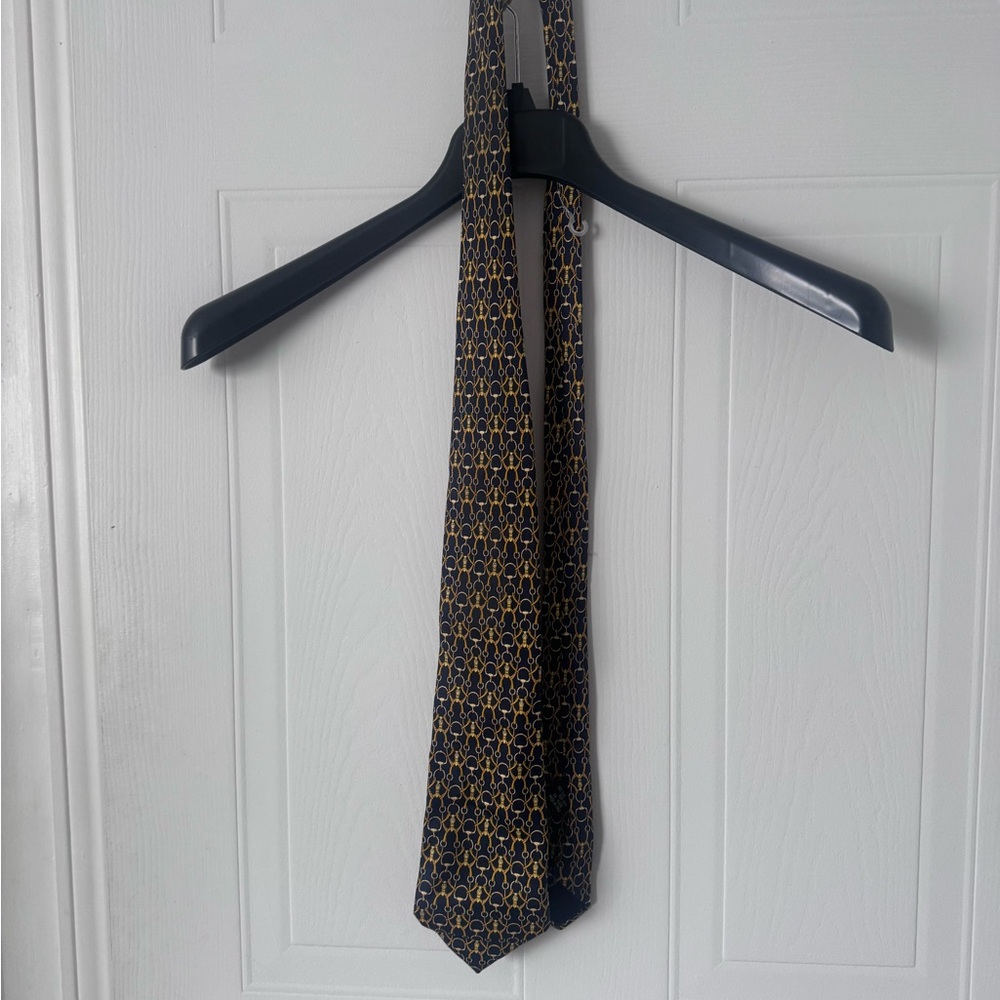 Allea Milano Elegant Black and Gold Patterned Tie 100% silk made in Italy